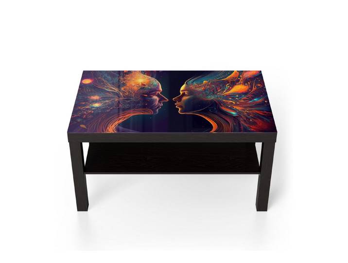 DEQORI Couchtisch 'Kosmische Geistesreise', Glas Beistelltisch Glastisch modern