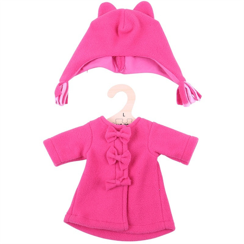Bigjigs Toys Roze jasje met mutsje voor pop van 38 cm
