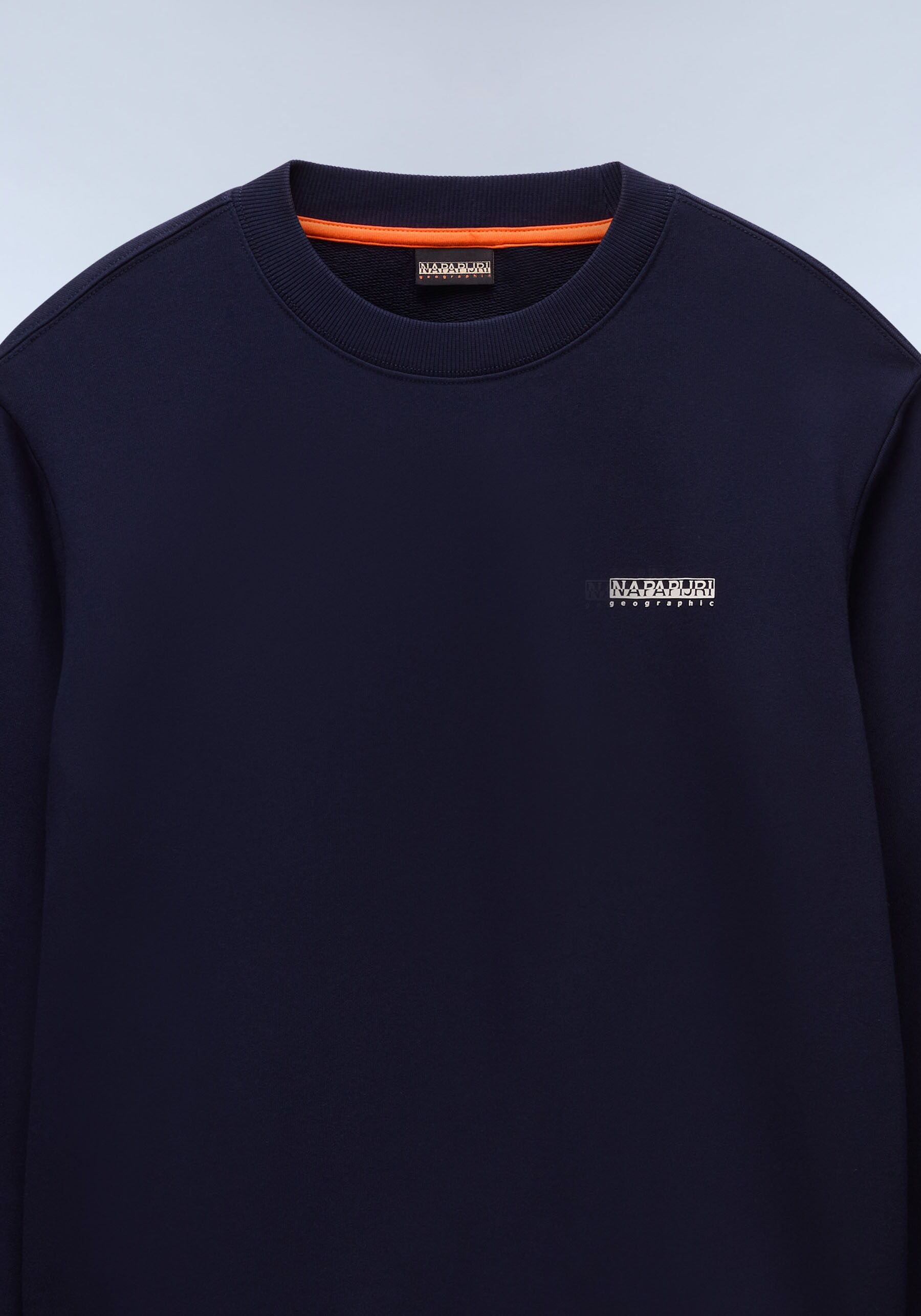 Sweatshirt NAPAPIJRI "B-SMALL BOX C BLACK BEAUTY", Herren, Gr. L, blau (blu marine), Obermaterial: 100% Baumwolle, Sweatshirts Sweatshirt, klassischer Sweatshirt-Schnitt, aus Baumwolle, bequeme Passform blu marine L