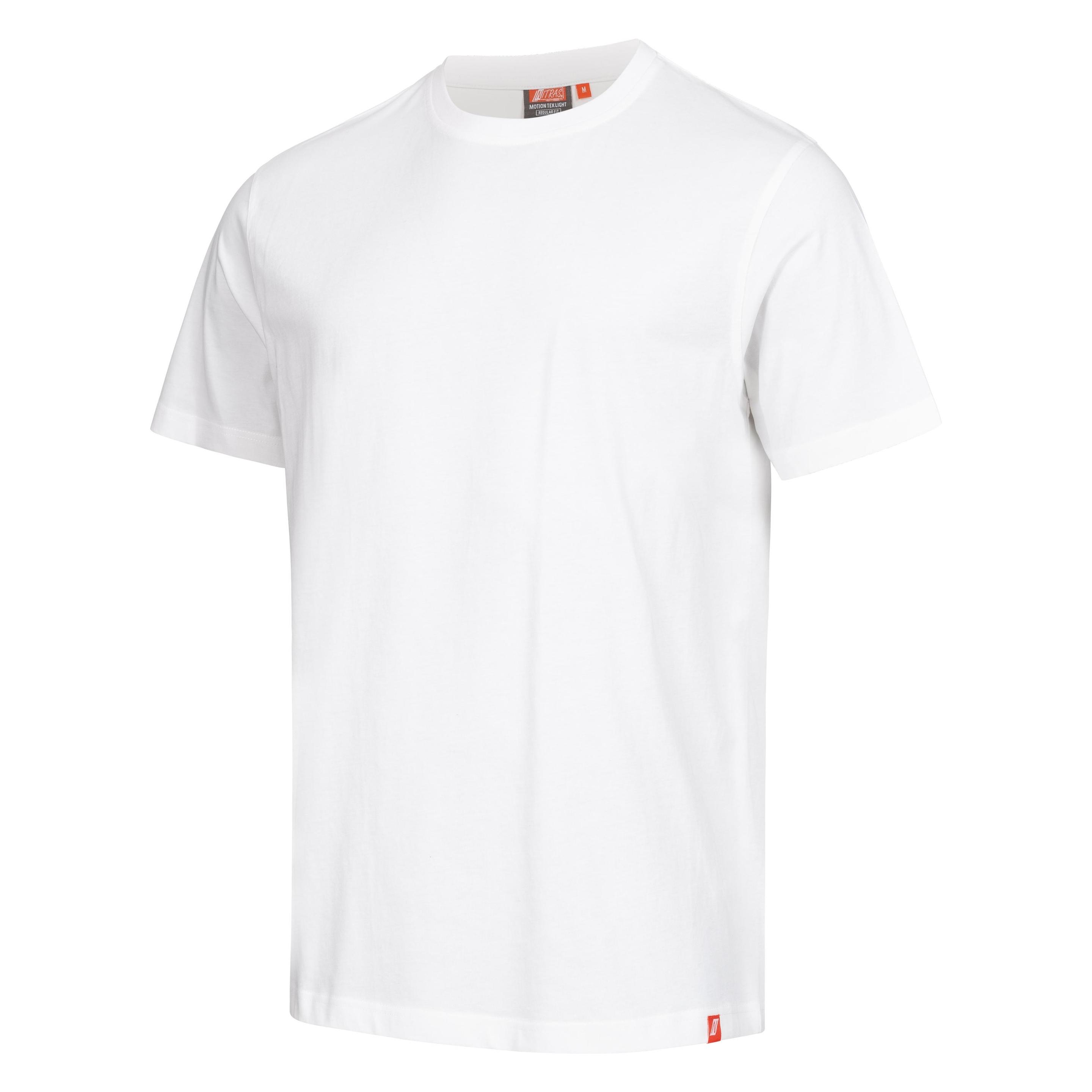 Nitras MOTION TEX LIGHT, T-Shirt, Kurzarm, weiss (Farbcode: 1100), 160 g/qm, angenehmer Tragekomfort (6XL, L, XS) (7005-1100 GR. L)
