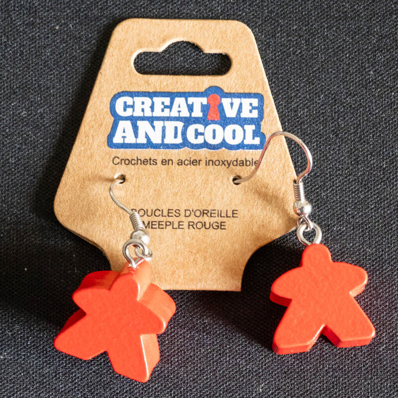 Gigamic Boucles d'oreilles Meeple rouge