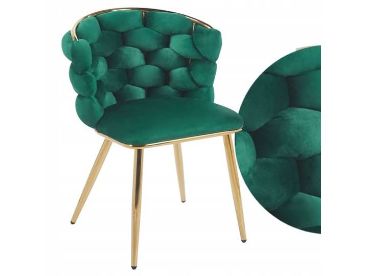 Fauteuil en velours vert minimaliste avec cadre doré Furnitex