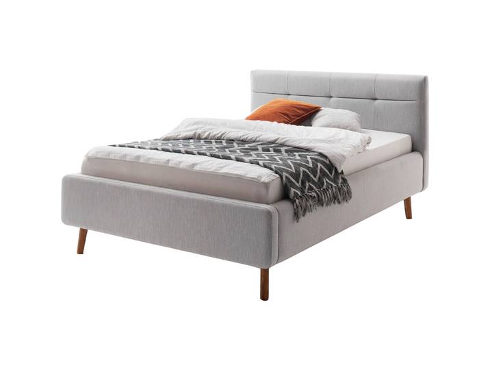 Gepolstertes Bett Euvil Stoff hellgrau 140 x 200 cm - Material: Polyester - Bett