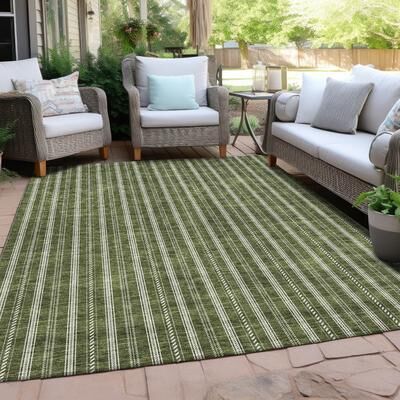 Addison Rugs Machine Washable Indoor/ Outdoor Chantille Stripe Twist Rug