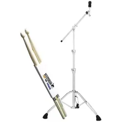 Pearl B-1030 Galgen-Beckenständer mit Drumsticks (Marschbecken), Instrumentenständer + Halter, Silber