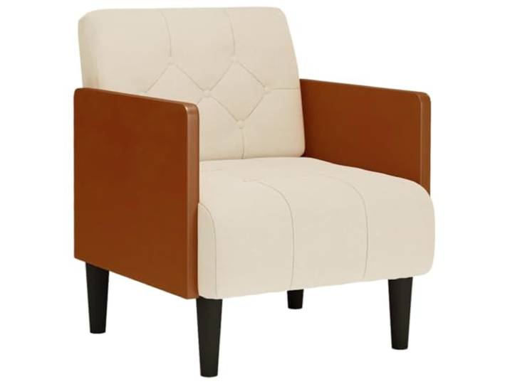 Sessel mit Armlehnen 55 cm Leinen Flachsfaser, atmungsaktiv, Schaumstoff-Federung, Sperrholzrahmen, vielseitig, Wohnzimmer, Schlafzimmer