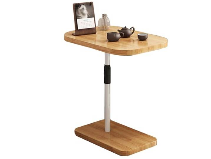 BDSDFSA Beistelltisch, Sockel-Getränketisch, höhenverstellbarer Beistelltisch die Couch(Natural,B)