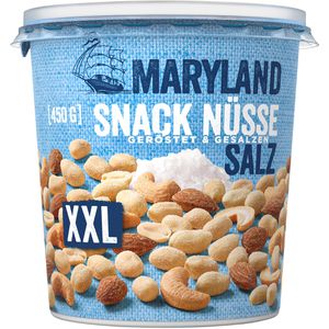 Maryland Nussmischung Snack Nüsse, im Becher, geröstet & gesalzen, wiederverschließbar, 3 Nusssorten, 450 g