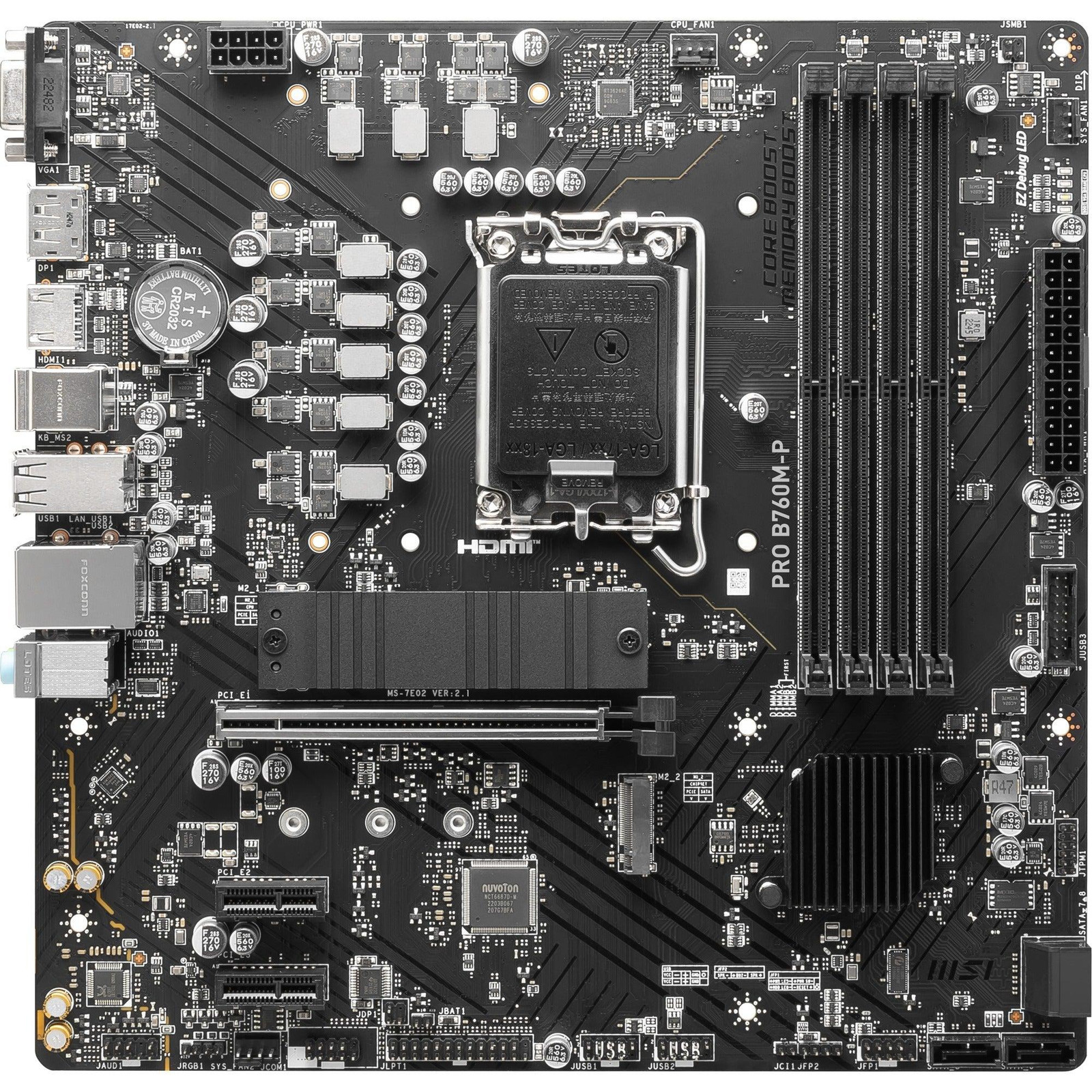 MSI PRO B760M-P Motherboard - Socket LGA1700 - DDR5 - Wi-Fi 6E
