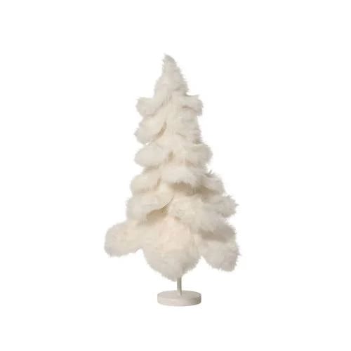 Decoris decoratieve kerstboom van imitatiebont