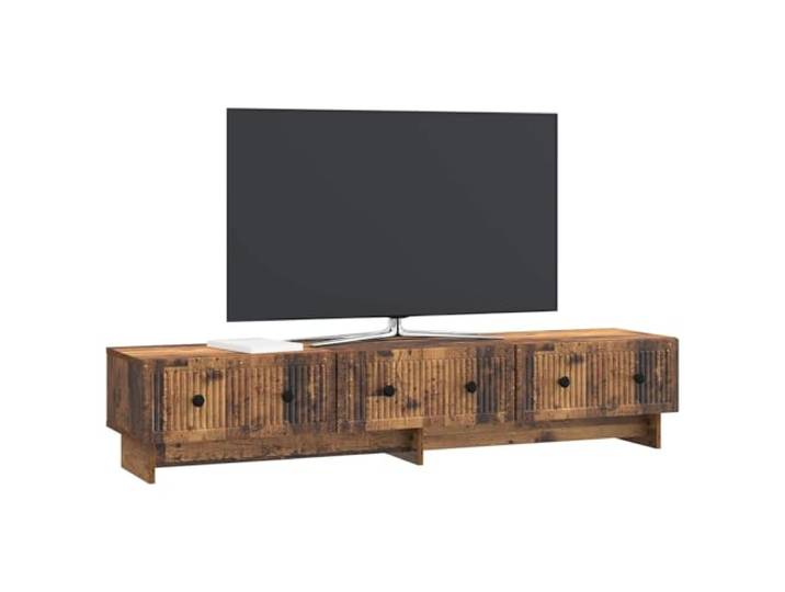 GKHPYURE TV-Schrank aus antikem Holz 147 x 34,5 x 30 cm Ingenieurholz 3 Schubladen, Griffe aus Metall, leicht zu reinigen, 60 kg maximale Kapazität