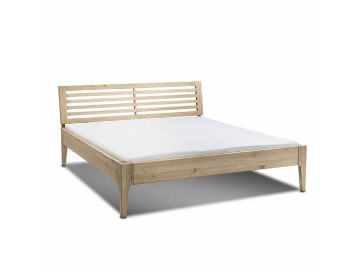 Natura 1660 Bett - Wildeiche massiv bianco geölt Natur, Rustikal, Skandinavisch