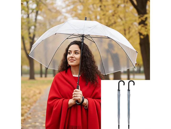 2er-Set Regenschirm, transparent, Ø 100 cm