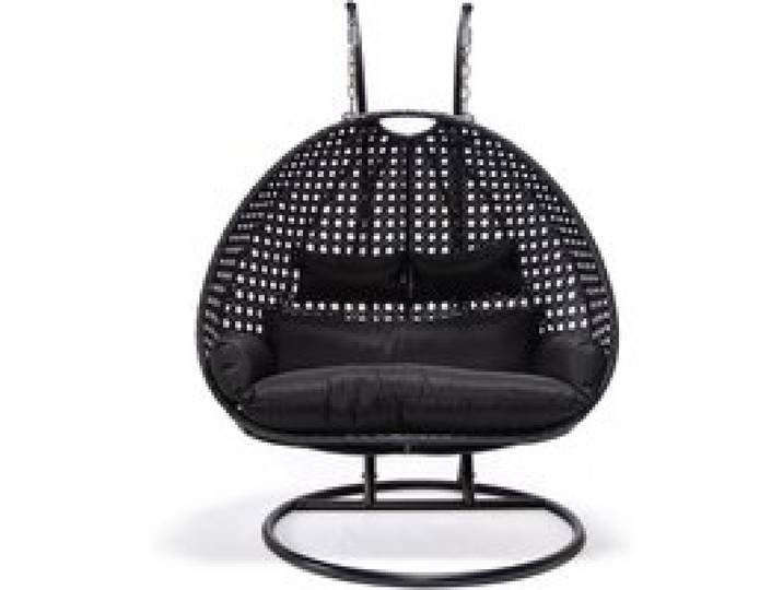 HOME DELUXE Fauteuil suspendu en polyrotin TWIN (noir)