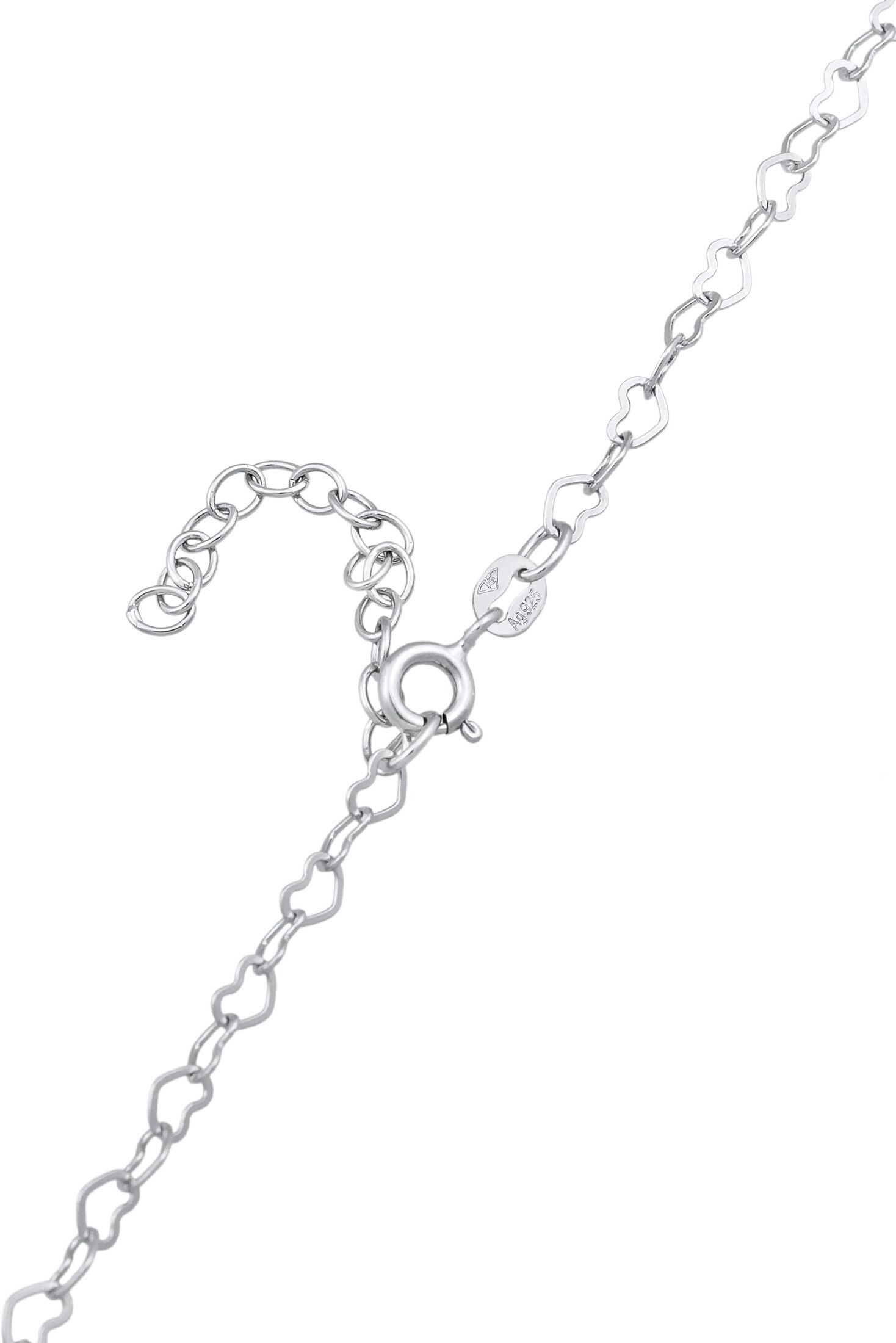 Kette ohne Anhänger ELLI "Halskette Choker Herz Liebe Verbunden 925 Silber" Gr. 36, silber, Halsketten, Damen, ohne Stein, Silber 925 (Sterlingsilber), Kette ohne Anhänger