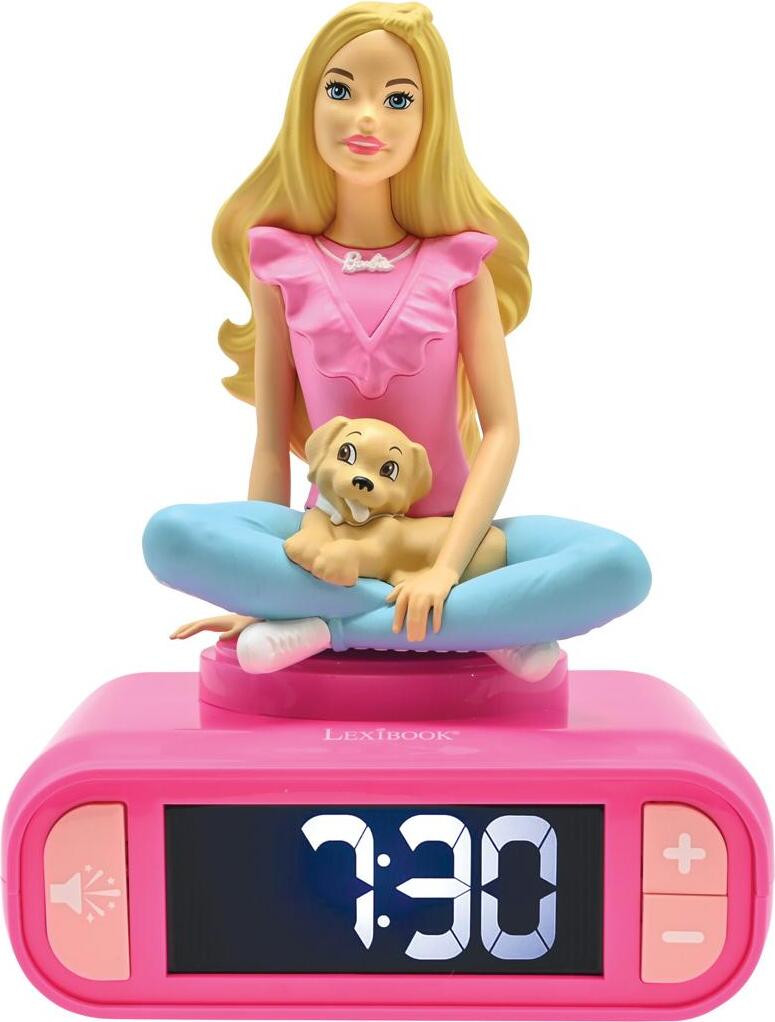 Lexibook Digitale wekker met nachtlampje en geluidseffecten 3D Barbie