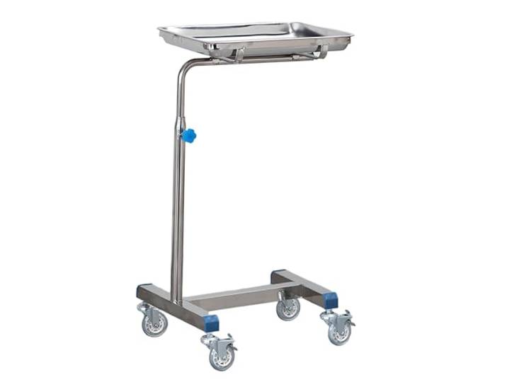 Mayo Laborwagen Gerätewagen Medizintechnik Servierwagen mit Mobiler Rollenbasis, Einstellbare Höhe 80–110 cm, für Klinik, Salon, Zahnmedizin, Tätowierung(60x40x(80-110) cm)