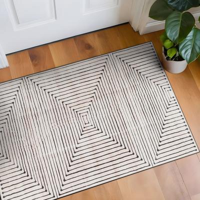 World Rug Gallery Bohemian Stripes Washable Non-Slip Area Rug