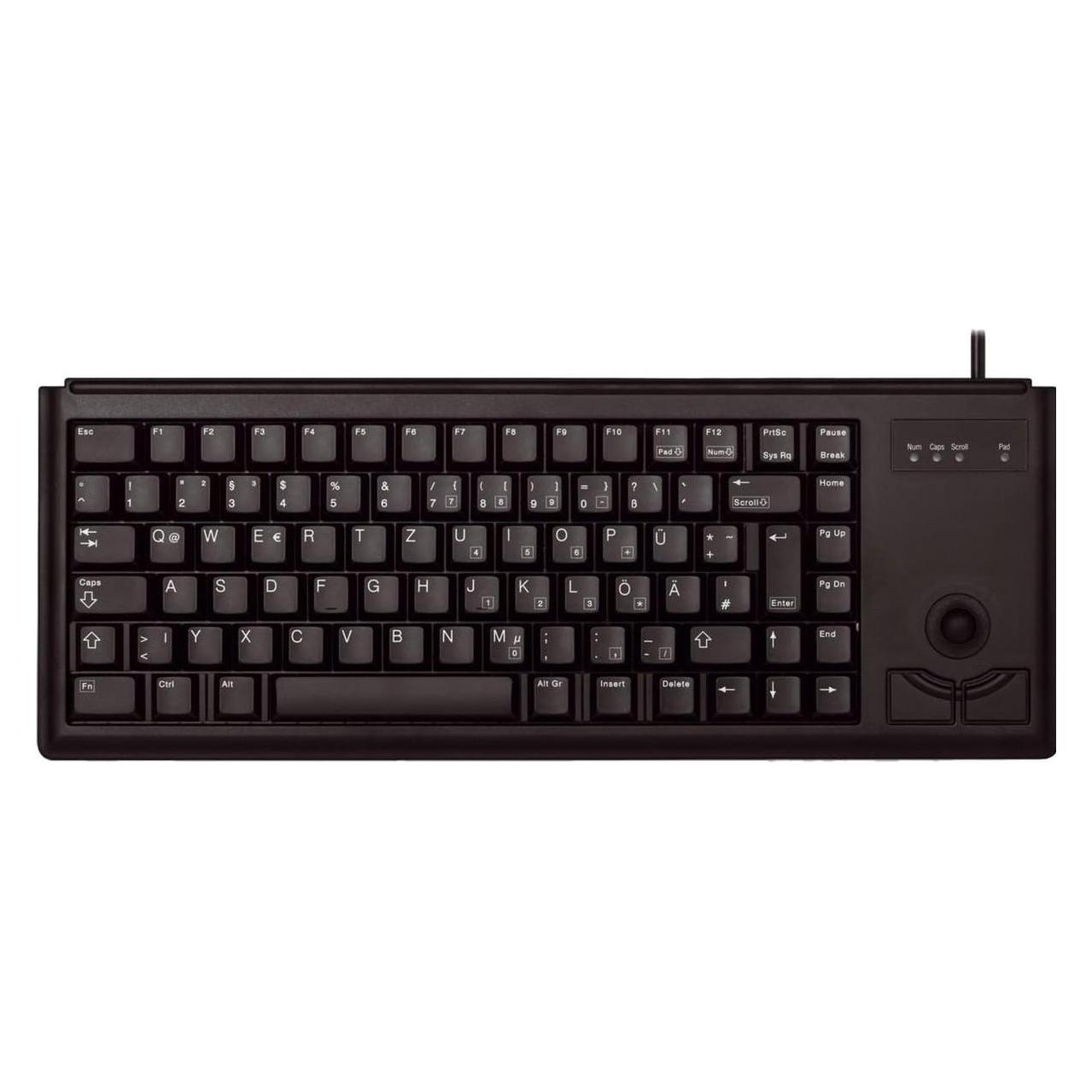 Cherry Compact corded Trackball Keyboard USB black (US) US-Englisch mit EURO Symbol (US, Kabelgebunden) (G84-4400LUBEU-2)
