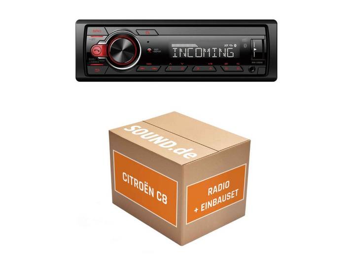 JUST SOUND best choice for caraudio Autoradio Einbauset für Citroën C8 RD3 Lenkradfernbedienung Bluetooth Autoradio (RDS, AM/FM Radio, Animiertes Display, Freisprecheinrichtung, 1 DIN)