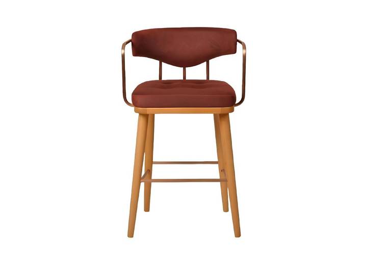 Xlmoebel Barhocker Designer Barhocker in Holzoptik, braun und modern gestaltet (Barhocker, 1 St., Barhocker), Hergestellt in Europa