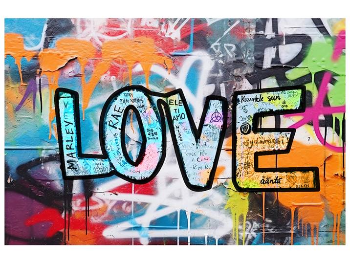 Glasbild Paint The World With Love image LAND