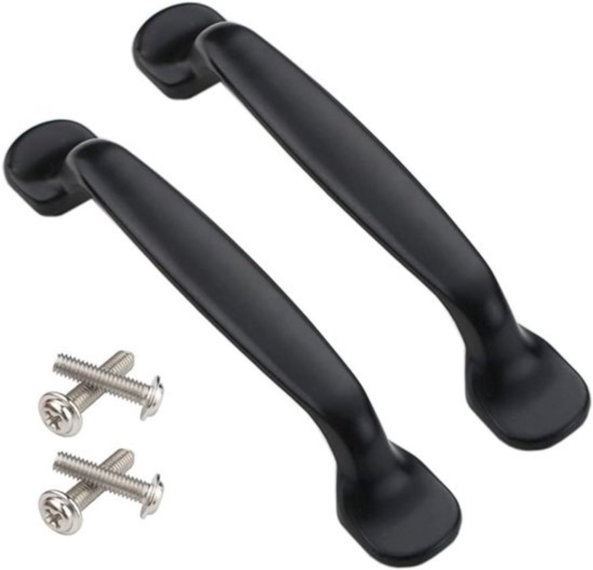 2 Stuks Zwarte Boogvormige Meubelgrepen 128mm - Kastdeur Handgrepen