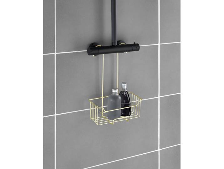 étagère douche Milo Panier : acier inoxydable, galvanisé Embouts : PET Doré/Doré 36cm