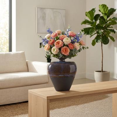 Sagebrook Home Neader Stoneware Vase, Elegant Matte Finish, Novelty, Stoneware, Ombre, Perfect for Any Room