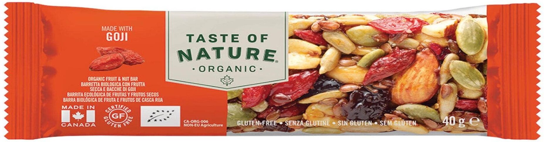 LA FINESTRA SUL CIELO Taste Of Nature - Organic Fruit & Nut Bar 40 Grammi 