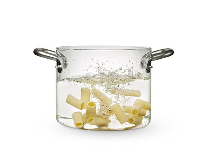MOMA KnIndustrie Casserole en Verre Ø 24 cm - 5.51 kg - 321.2 fl oz - Céramique - Transparent - 32 x 24 x 24 cm - Pot - Casserole