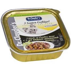 Dr. Clauders 3 Sorten Geflügel | 32x 100g Katzenfutter nass