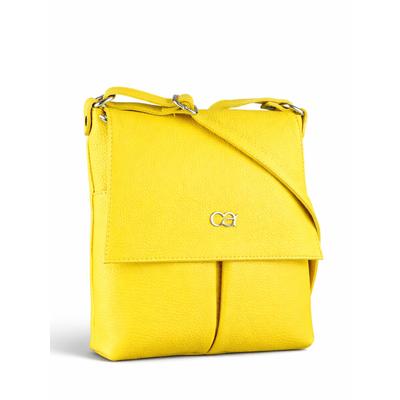 Umhängetasche "München", Damen, Gr. B/H/T: 24cm x 24cm x 4cm onesize, gelb, Leder, COLLEZIONE ALESSANDRO, Taschen Umhängetasche, Echtes Leder mit vielen Fächern