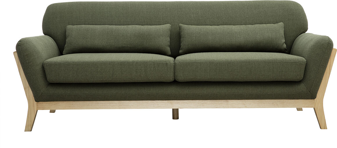 Miliboo Sofa skandinavisch 3 Plätze Khaki YOKO