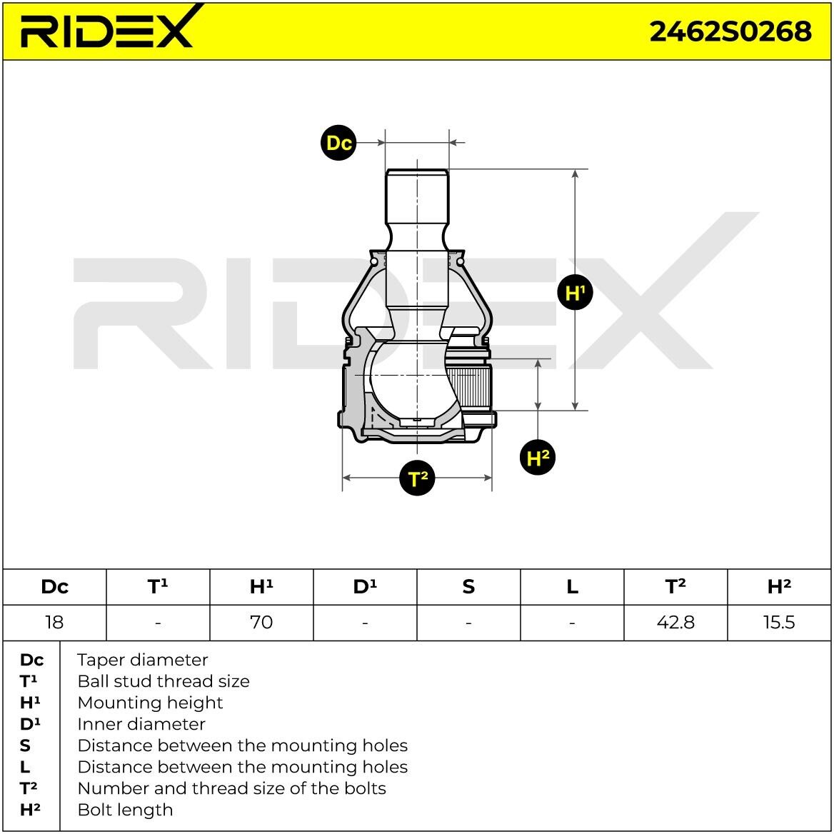 RIDEX 2462S0268 Ball Joint
