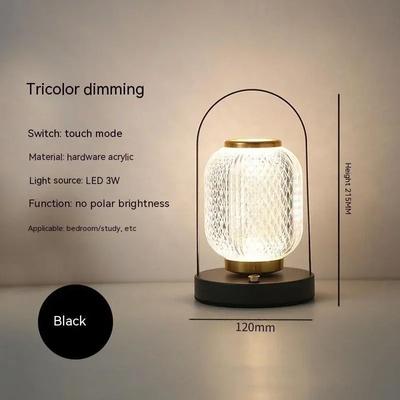 Uplifted Finds Rechargeable Retro Acrylic Table Lamp black