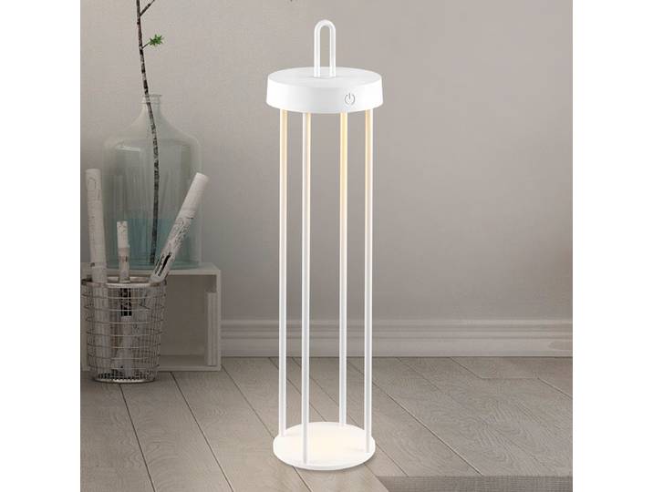 Lampadaire LED 13 x 13 x 50cm Blanc/Blanc fer verni LED Module LED