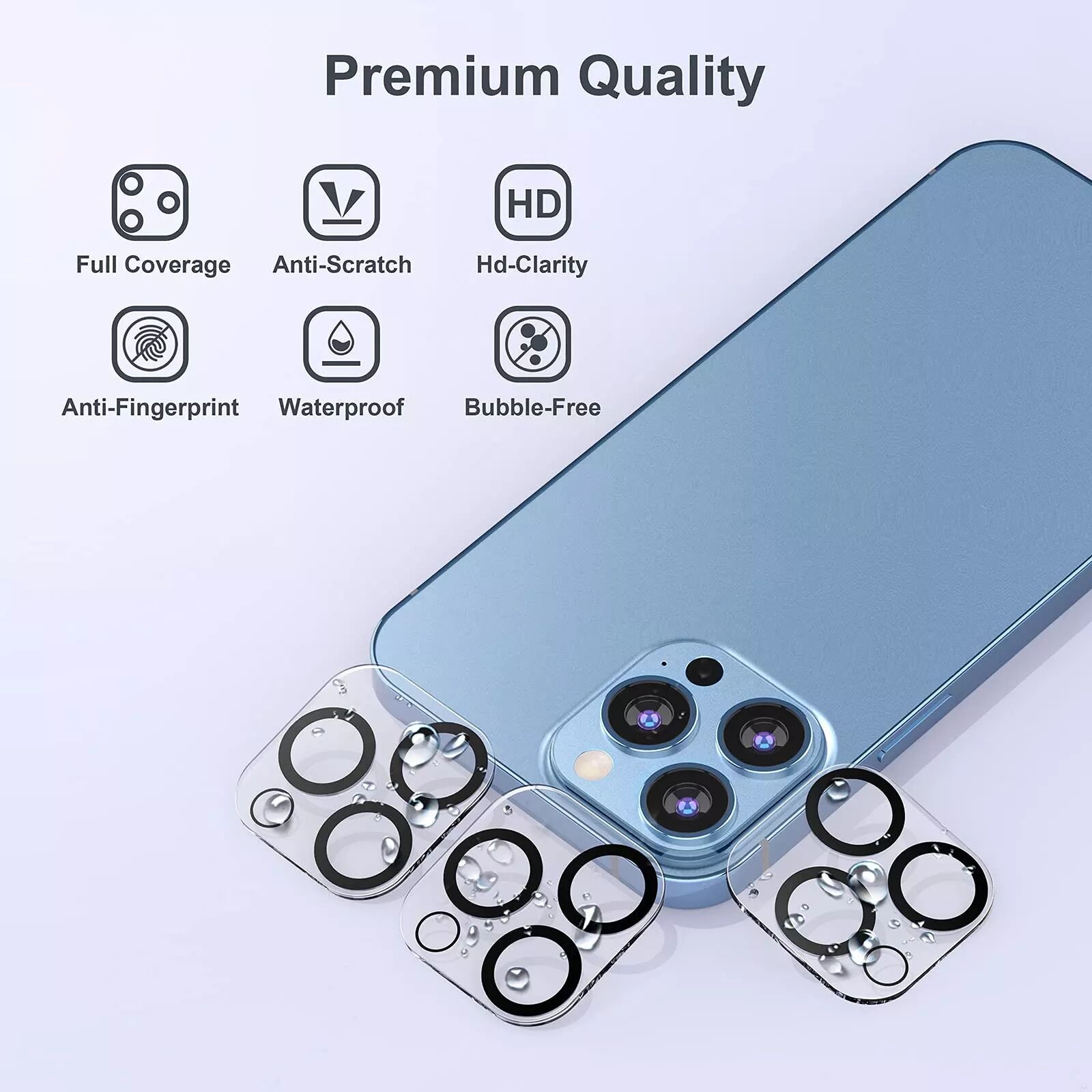 INF iPhone 13 Pro / 13 Pro Max Kameraschutz 3er-Pack gehärtetes Glas