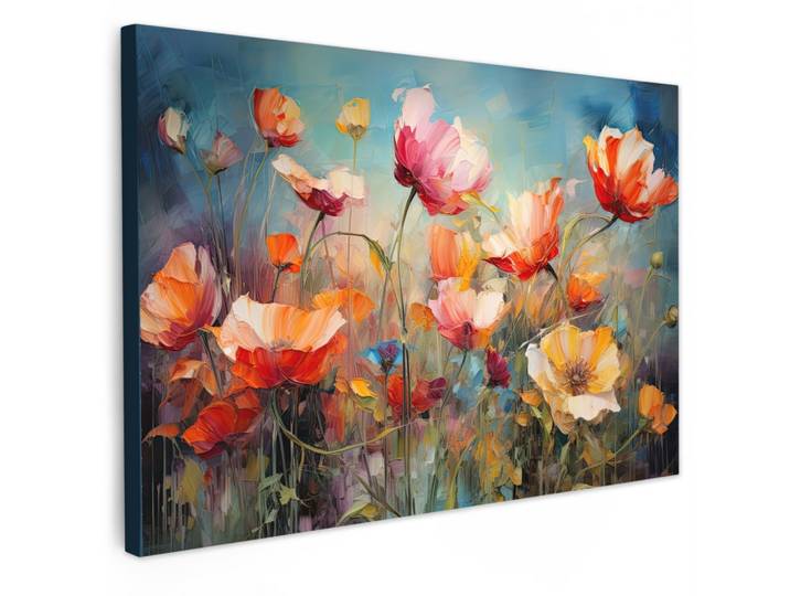 LEINWANDBILD Blumen - Aquarell - Kunst - Botanisch - Natur Gemälde 60x40 cm