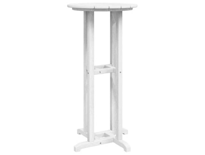 Roanoer Runder Bartisch Stehtisch Weiß aus Polyethylen 55x55x107 cm Formstabiler Bistro-Stehtisch für Garten, Terrasse und Balkon, pflegeleichte Säulenform für gesellige Runden im Freien.