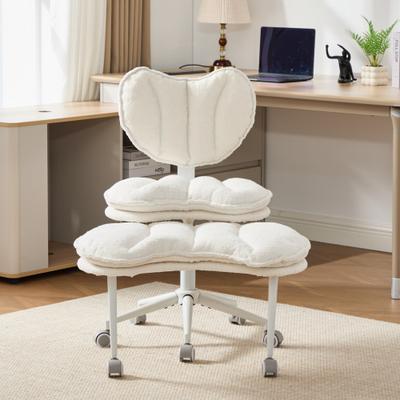 Kodotan sofa Meditation Chair Plus, Teddy Fleece Double-Layer Padding Cross Legged Rolling Chair for ADHD, Criss Cross Desk Chair