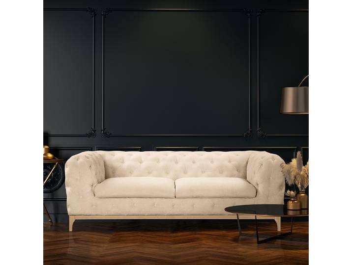 2,5-Sitzer Sofa Beige Bouclé Stoff Sideri 225 x 75 x 100cm Glamour