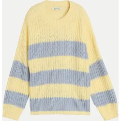 Pullover mit überschnittener Schulternaht Gelb S