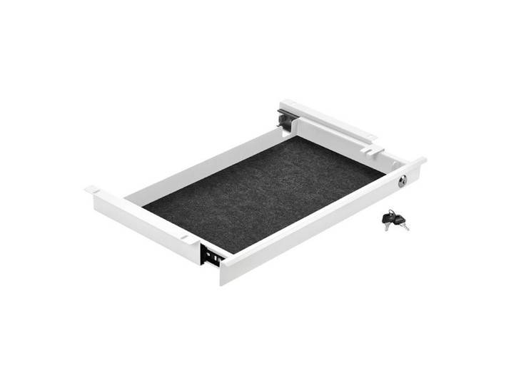CAVO Tiroir à documents en acier 500 mm blanc verrouillable avec passage de câble Tiroir sous le bureau pour bureaux