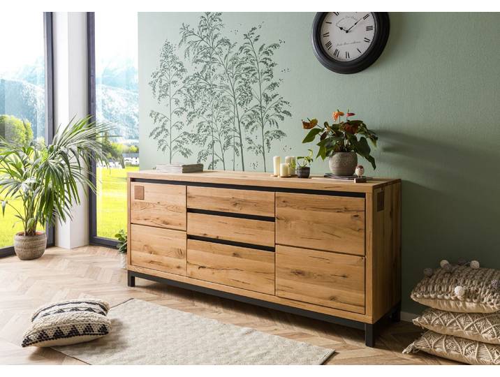 Sideboard Wildeiche 190x45x85 natur geölt VILLANDERS #151