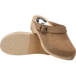 Gesundheitsclogs aus Holz für Damen mit orthopädischem Profil beige