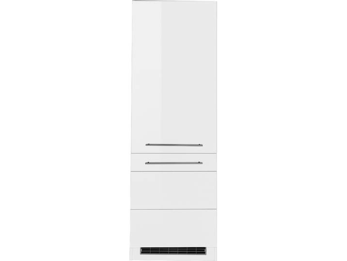 Kühlumbauschrank KOCHSTATION KS-Wien , weiss (weiß hochglanz), B:60cm H:200cm T:60cm, MDF, Schränke, Kühlumbauschrank, 60 cm breit, 200 cm hoch, geeignet für Einbau-Kühlgefrierkombination