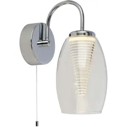 Wandleuchte LED Wandlampe Chrom Glas Schlafzimmerleuchte Flurlampe H 26,5 cm