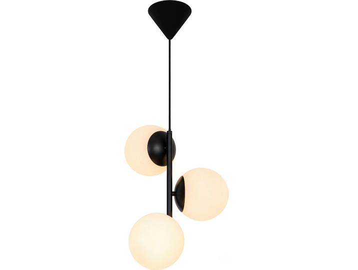 Nordlux Hängeleuchte Lilly, Schwarz, Weiß, Metall, Glas, 36.5 cm, Lampen & Leuchten, Innenbeleuchtung, Hängeleuchten, Pendelleuchten