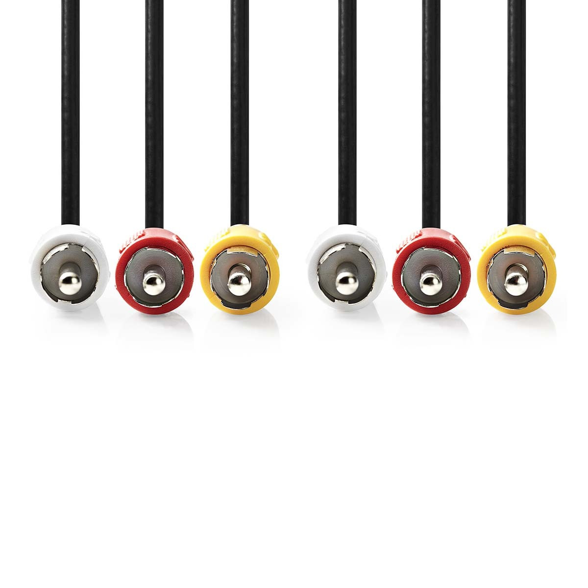 Nedis Composiet videokabel met 3x RCA-stekker, vernikkeld, zwart, 5,00 m